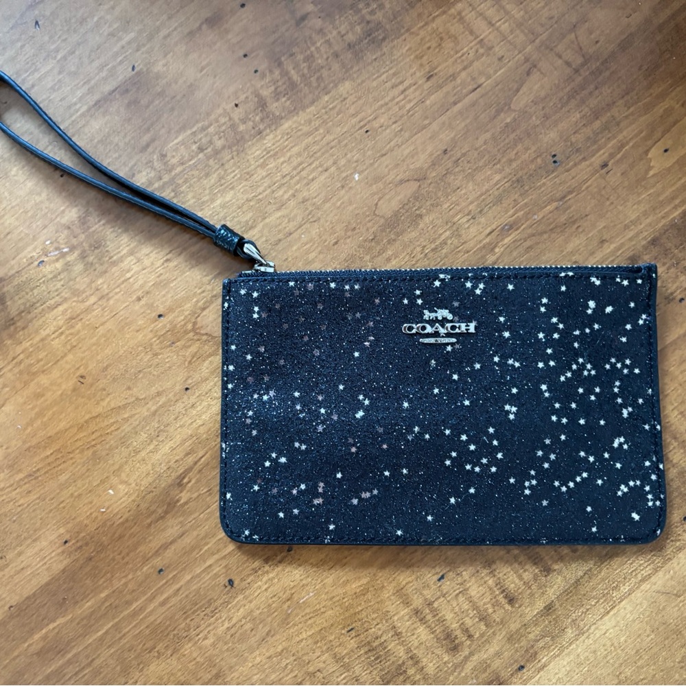 Coach Black Wristlet with Starry Design